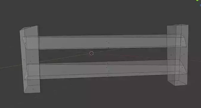 low poly wooden fence