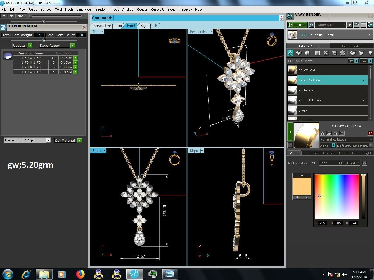 Women pendant 3dm render detail 3D print model_7