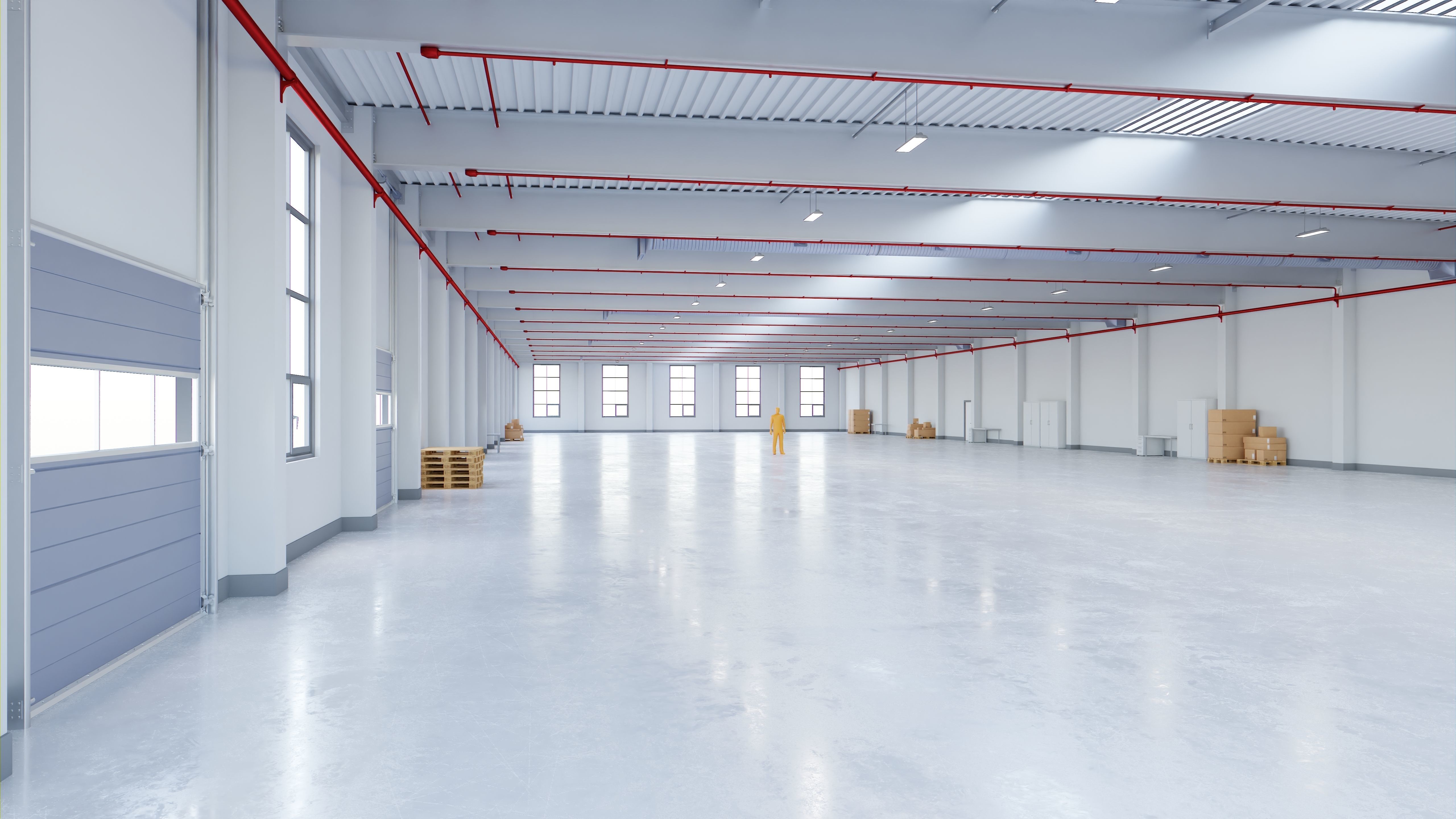 Industrial Warehouse Interior 12 Low-poly 3D model_7