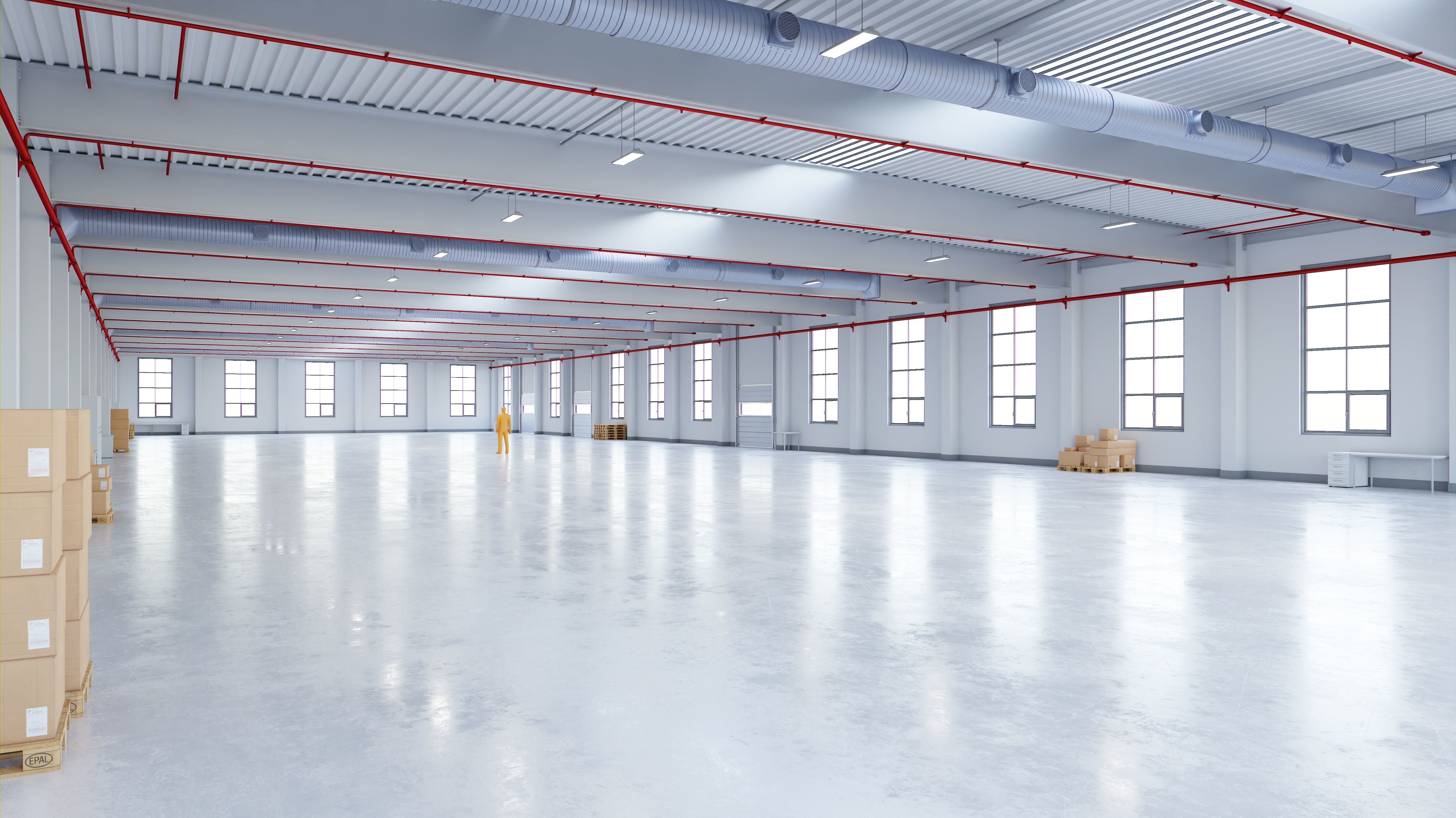 Industrial Warehouse Interior 12 Low-poly 3D model_3