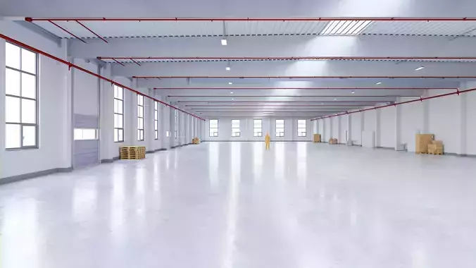 Industrial Warehouse Interior 12 Low-poly 3D model