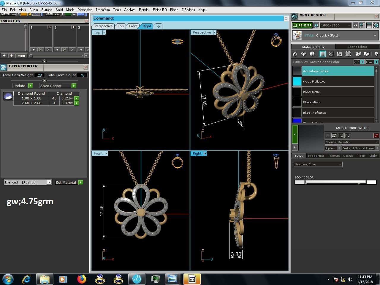 Women pendant 3dm render detail 3D print model_7
