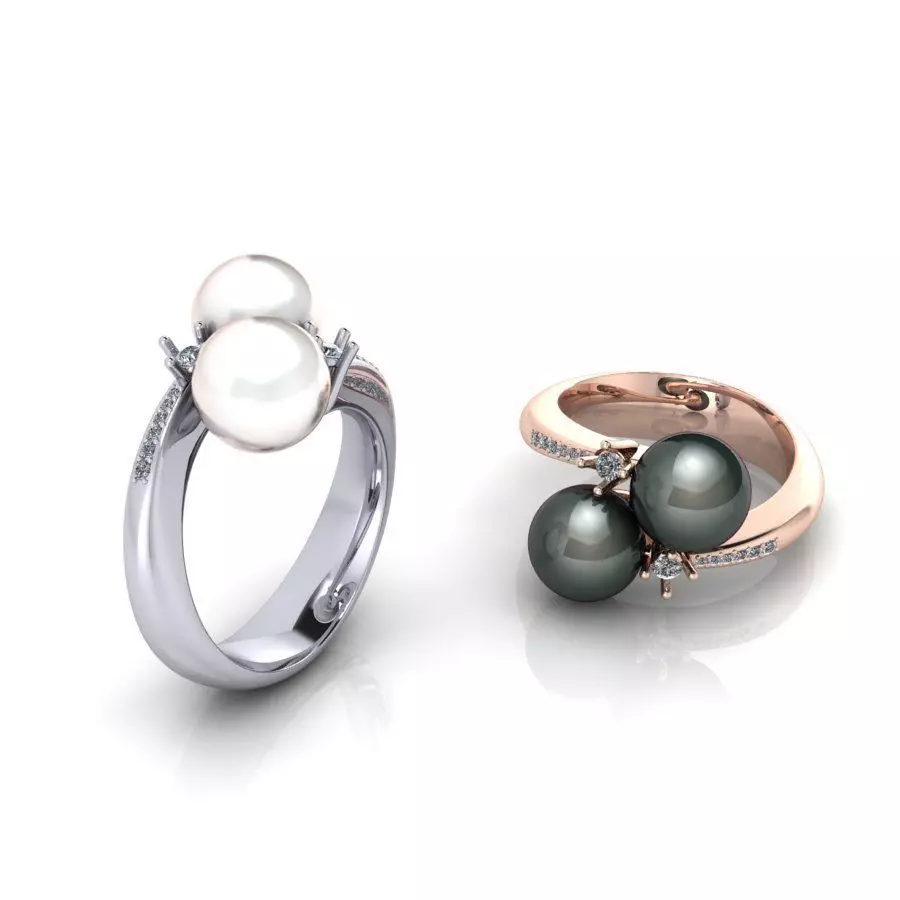 Pearl Ring Contrarie 3D print model
