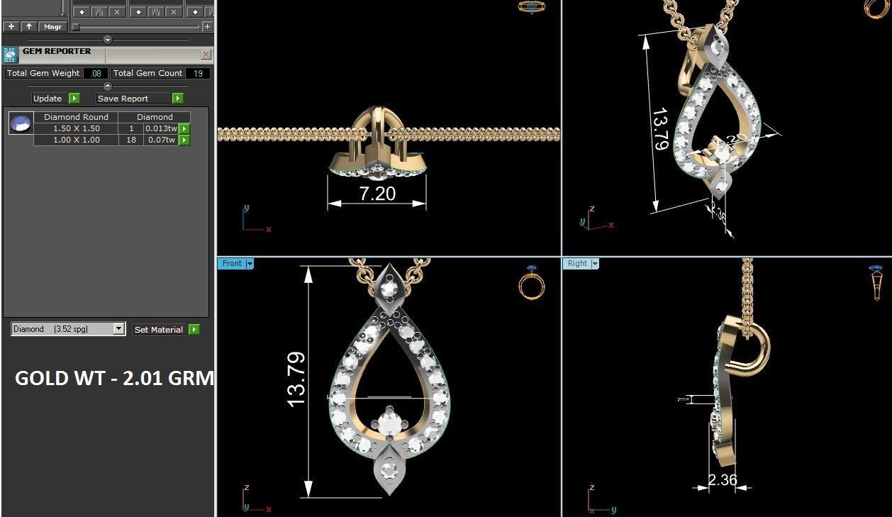 Women pendant 3dm render detail 3D print model_6