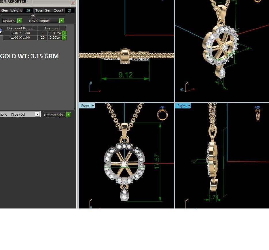 Women pendant 3dm render detail 3D print model_1