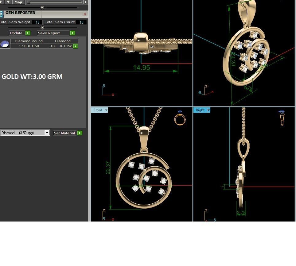 Women pendant 3dm render detail 3D print model_1