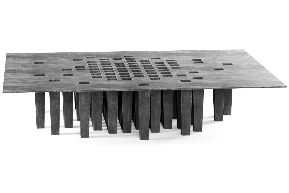 Coffee table by Jan Janssen and Oliver Gustav  Low-poly 3D model_1