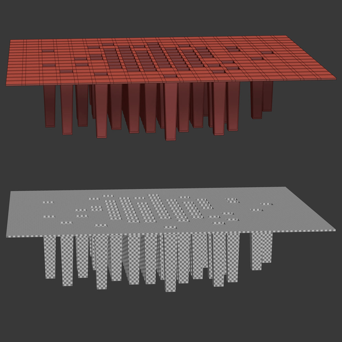 Coffee table by Jan Janssen and Oliver Gustav  Low-poly 3D model_4
