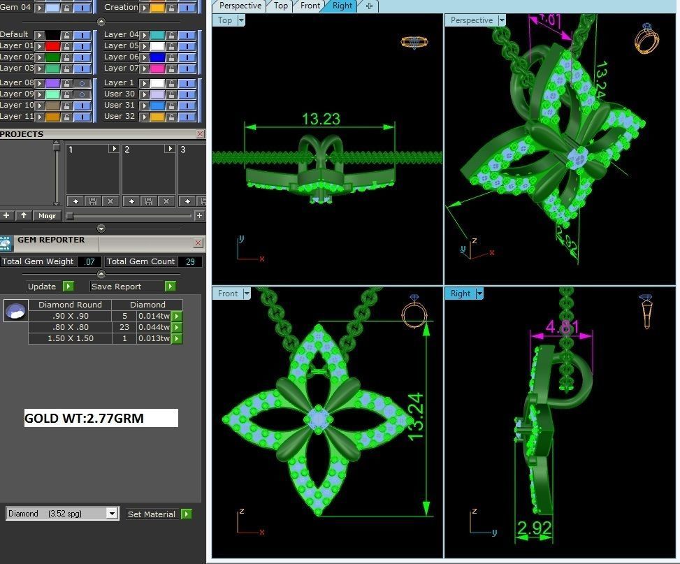 Women pendant 3dm render detail 3D print model_1