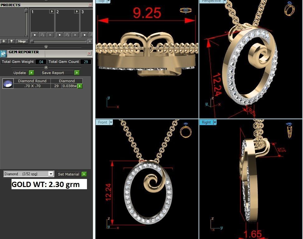 Women pendant 3dm render detail 3D print model_6