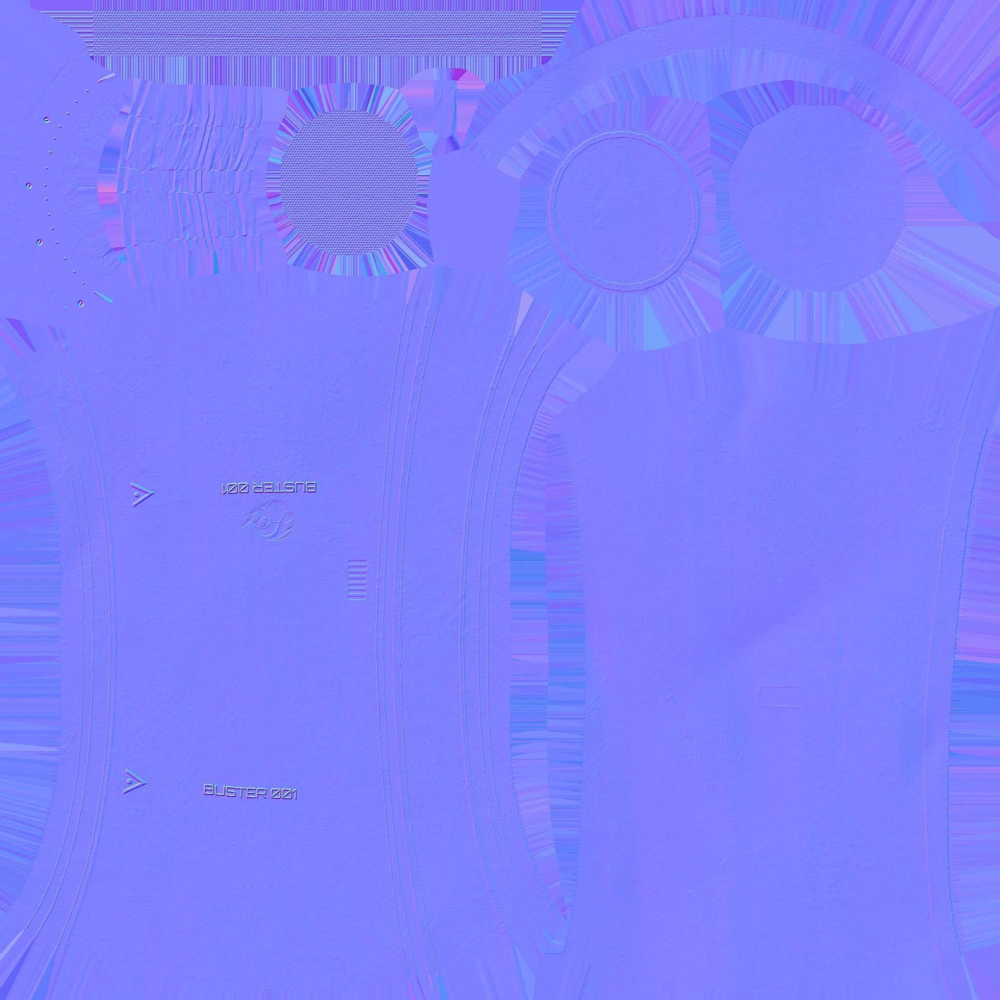 Mega Buster Blue - Hand Cannon - SciFi Blast Weapon Low-poly 3D model_16