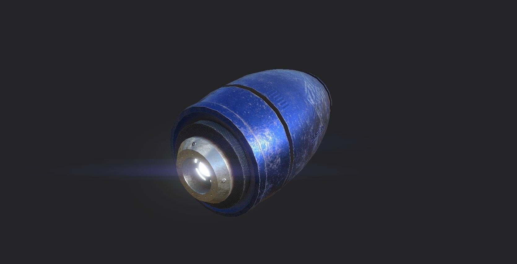 Mega Buster Blue - Hand Cannon - SciFi Blast Weapon Low-poly 3D model_3