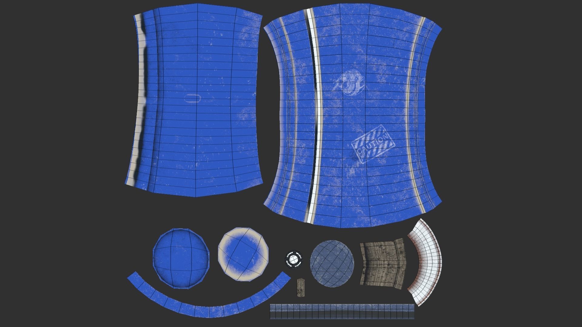 Mega Buster Blue - Hand Cannon - SciFi Blast Weapon Low-poly 3D model_10