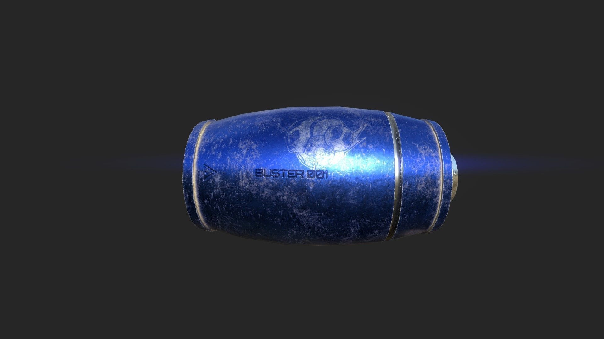 Mega Buster Blue - Hand Cannon - SciFi Blast Weapon Low-poly 3D model_2
