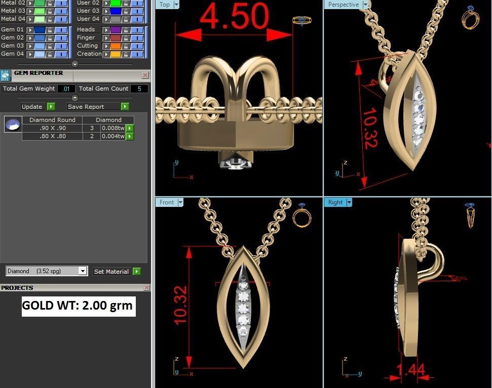 Women pendant 3dm render detail 3D print model_6