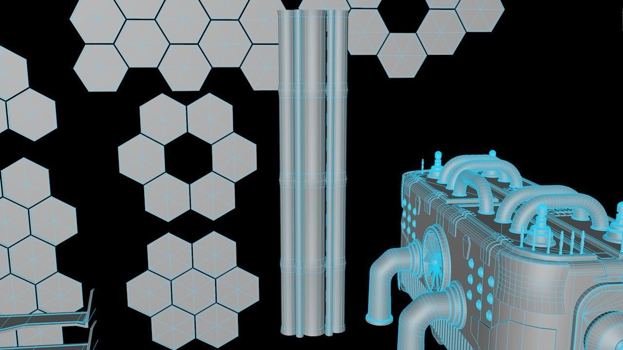 Sci-fi Assets Low-poly 3D model_23