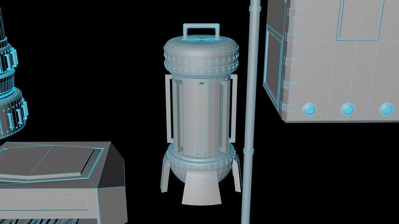 Sci-fi Assets Low-poly 3D model_17