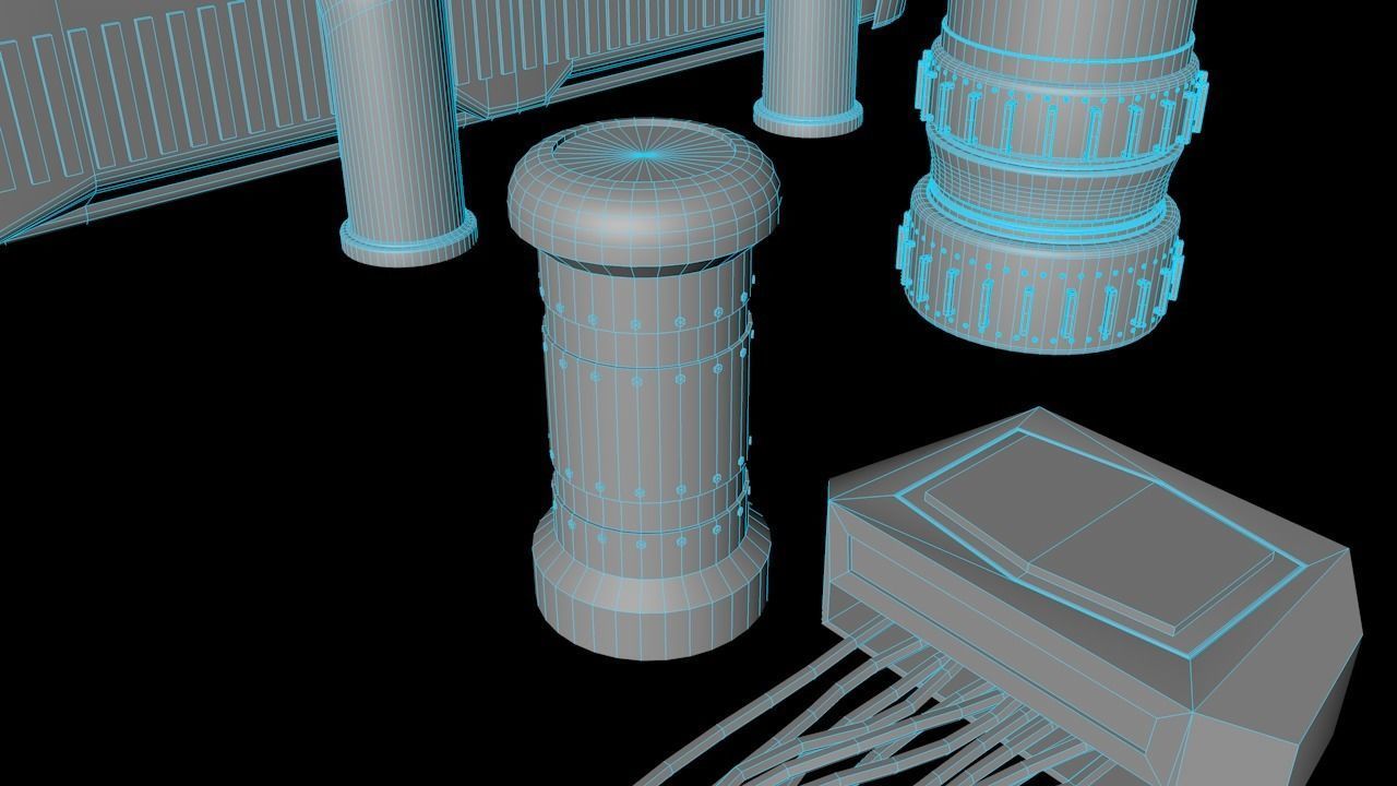 Sci-fi Assets Low-poly 3D model_19