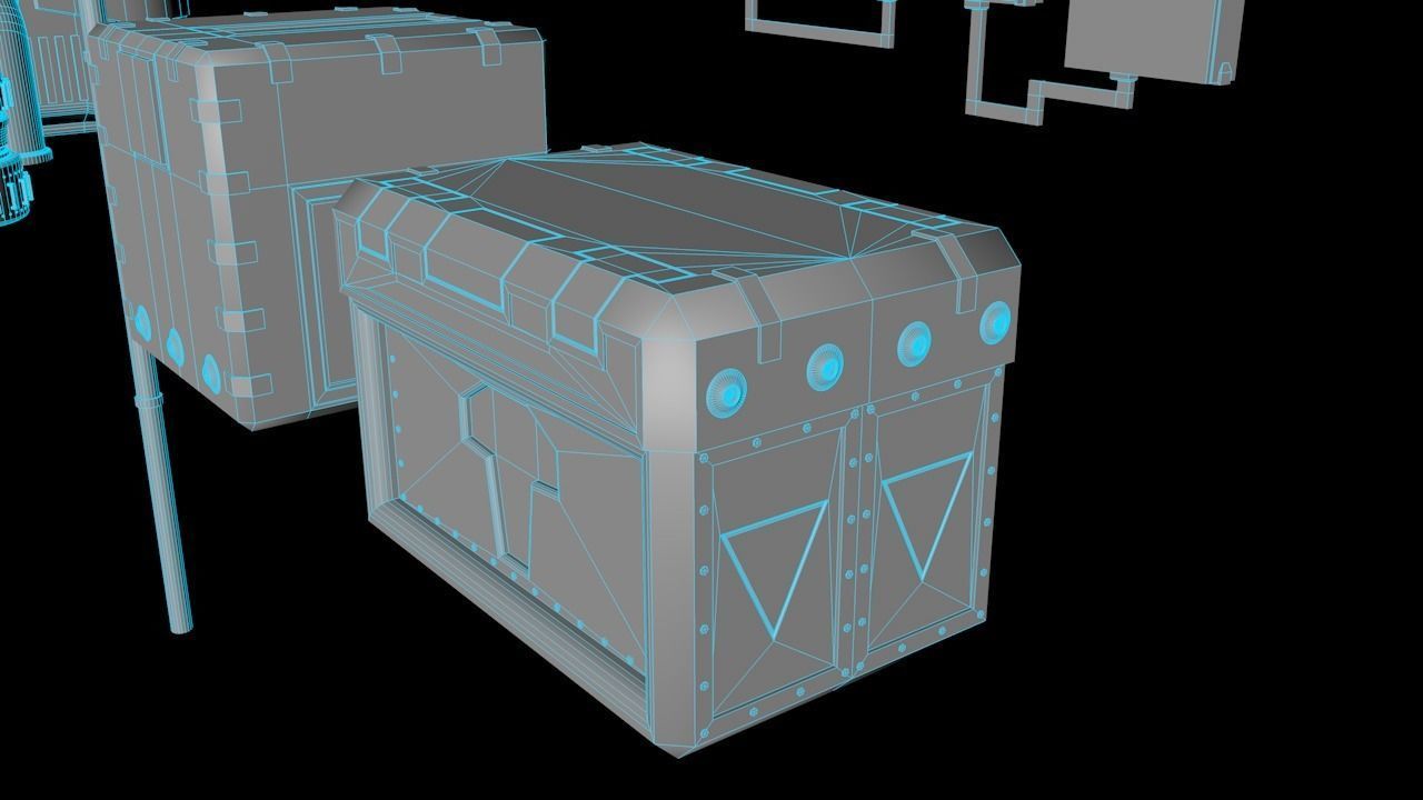 Sci-fi Assets Low-poly 3D model_9