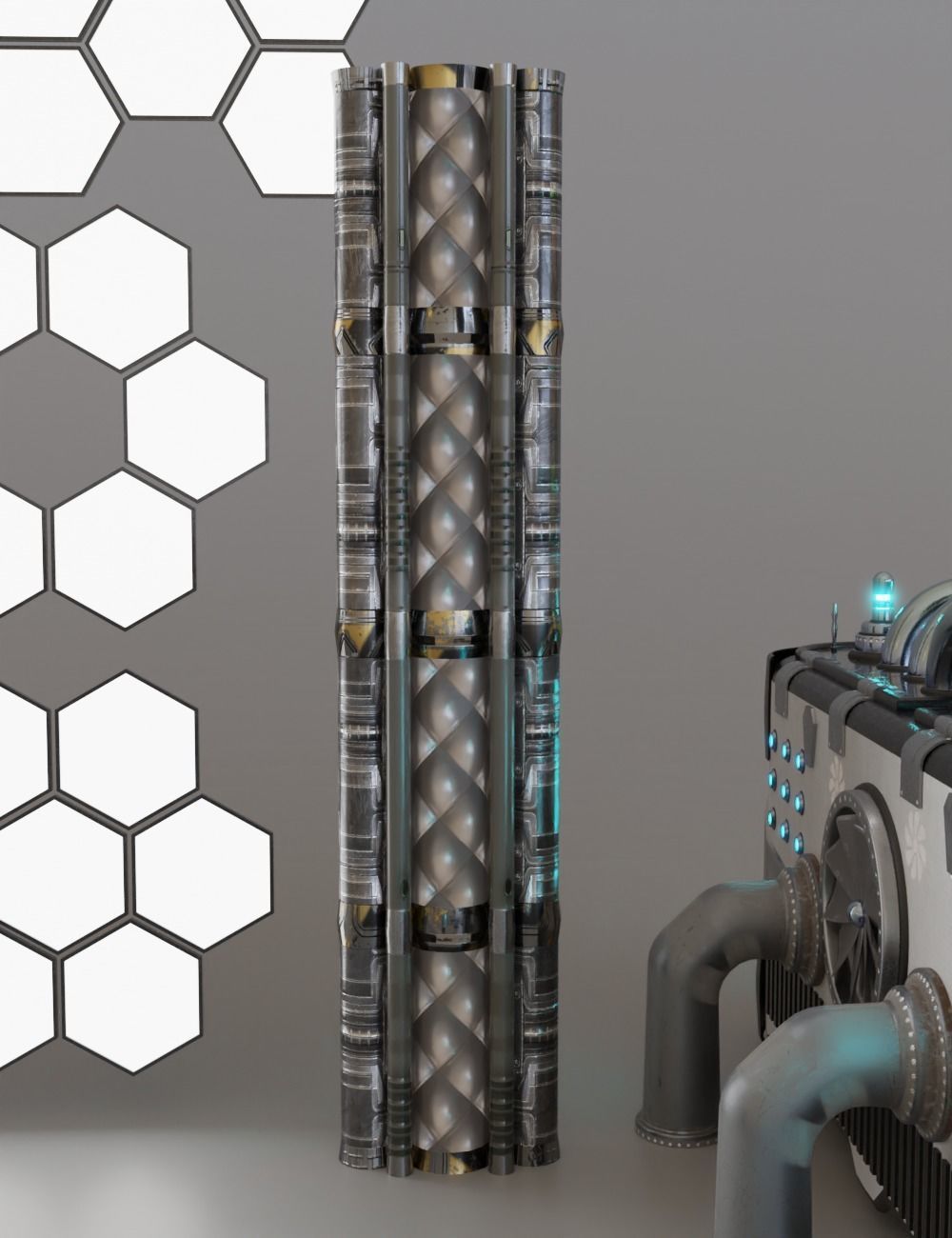 Sci-fi Assets Low-poly 3D model_39