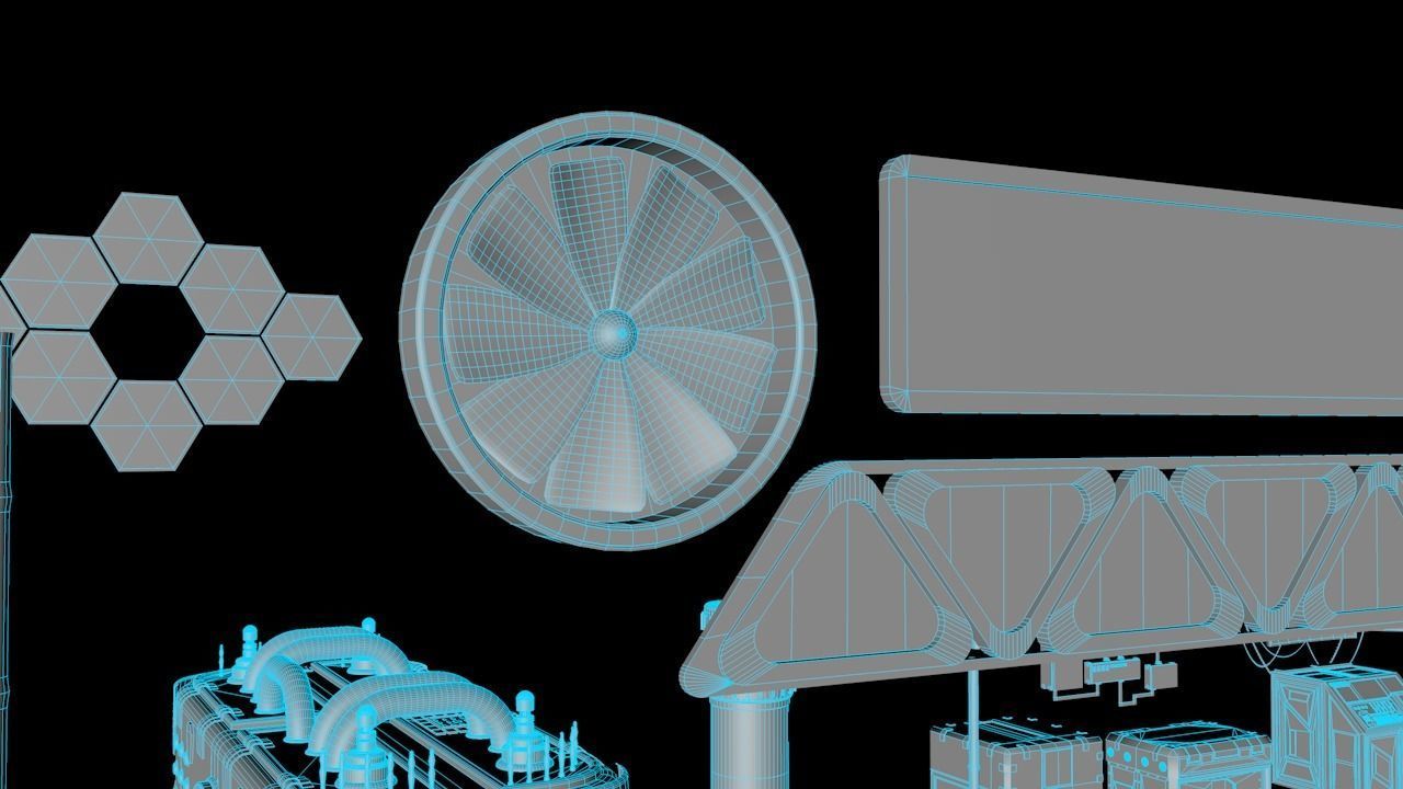 Sci-fi Assets Low-poly 3D model_29