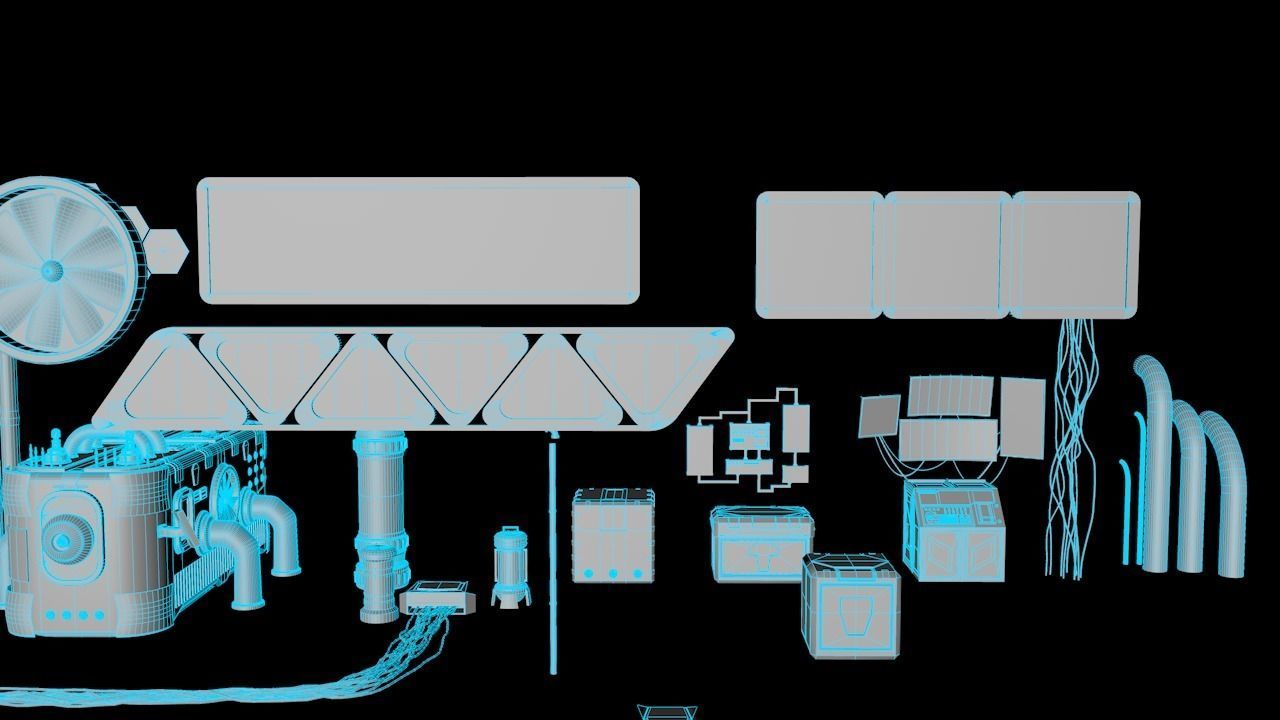 Sci-fi Assets Low-poly 3D model_28