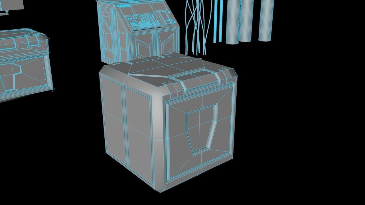 Sci-fi Assets Low-poly 3D model_13