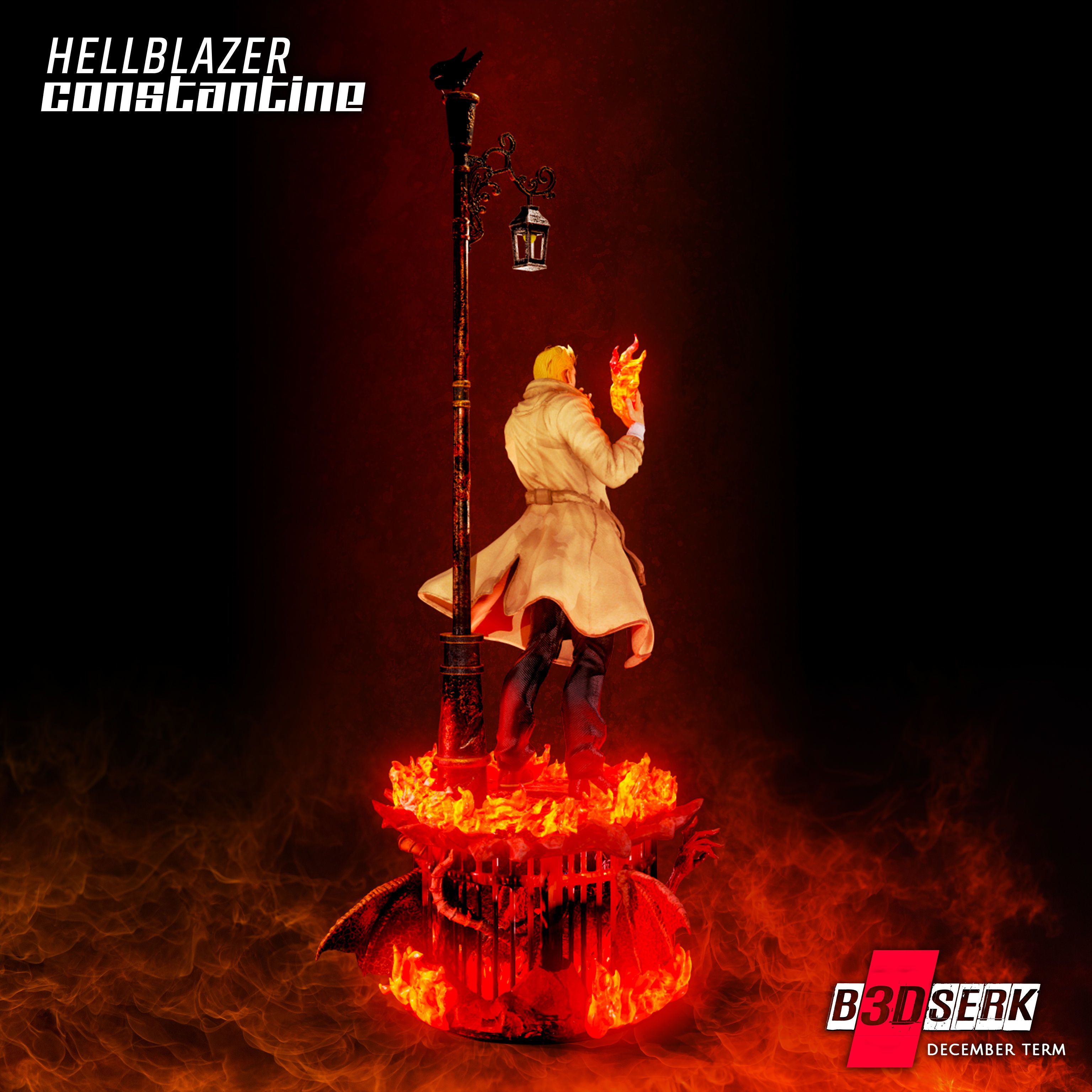B3DSERK  HellBlazer - Constantine 3d Sculpture For 3d printing 3D print model_4