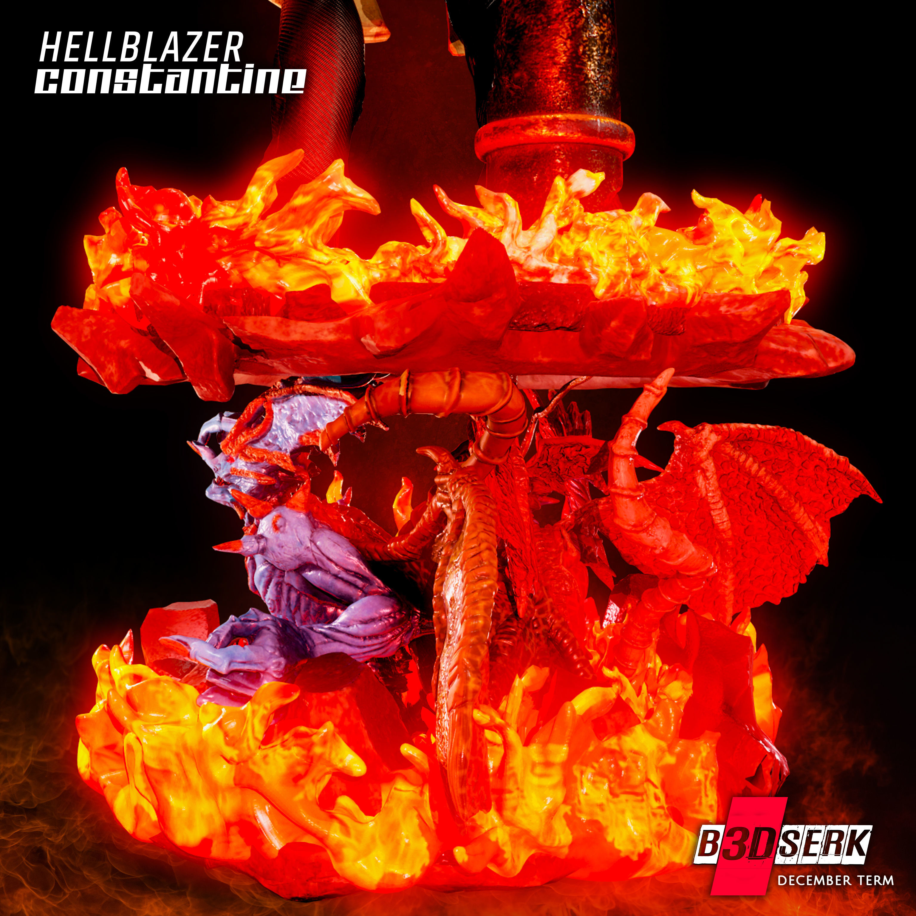 B3DSERK  HellBlazer - Constantine 3d Sculpture For 3d printing 3D print model_11