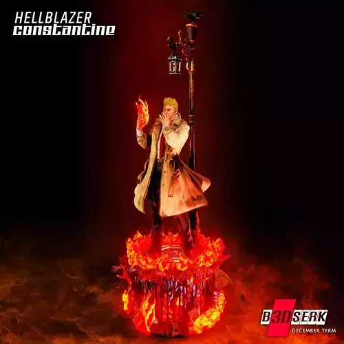 B3DSERK  HellBlazer - Constantine 3d Sculpture For 3d printing