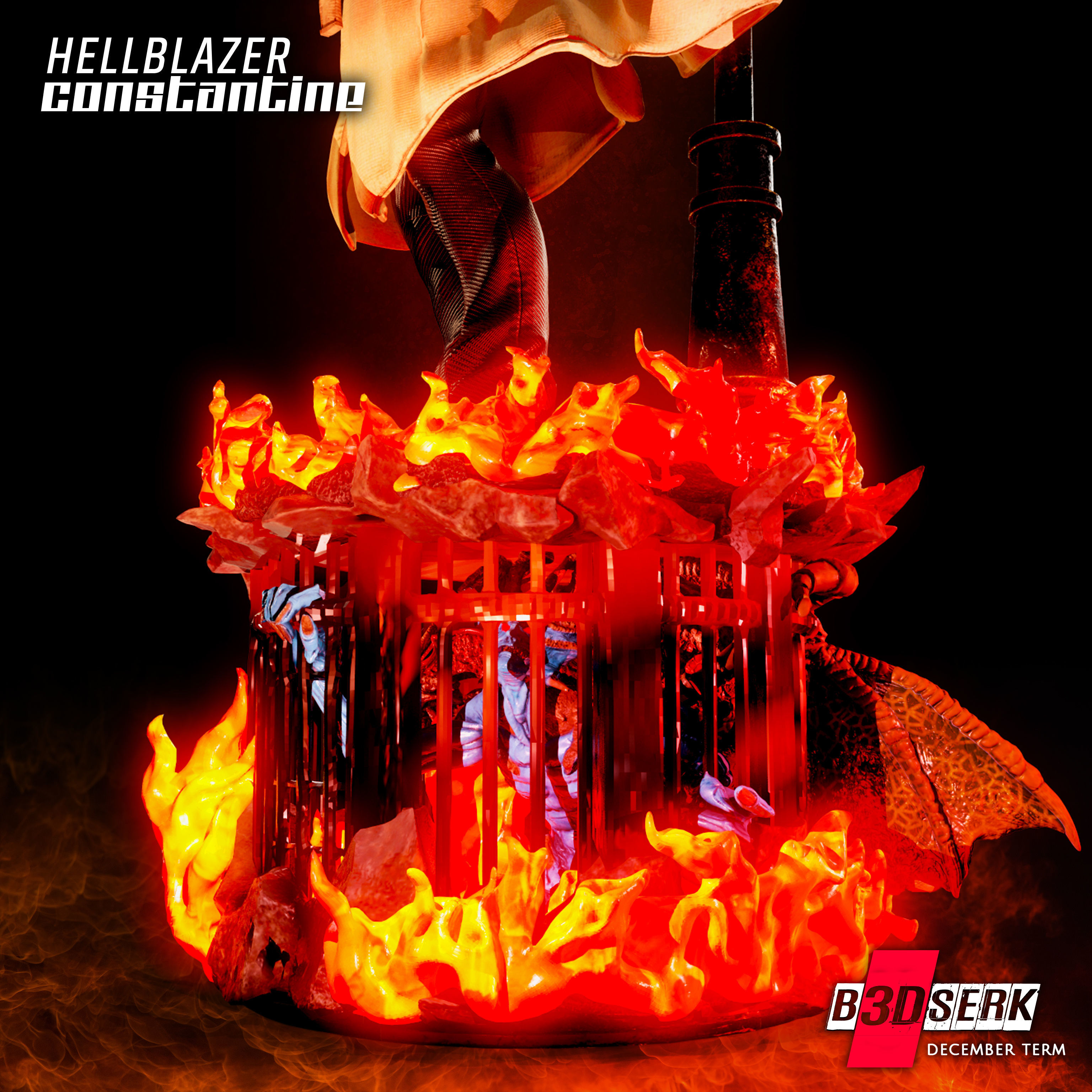 B3DSERK  HellBlazer - Constantine 3d Sculpture For 3d printing 3D print model_13