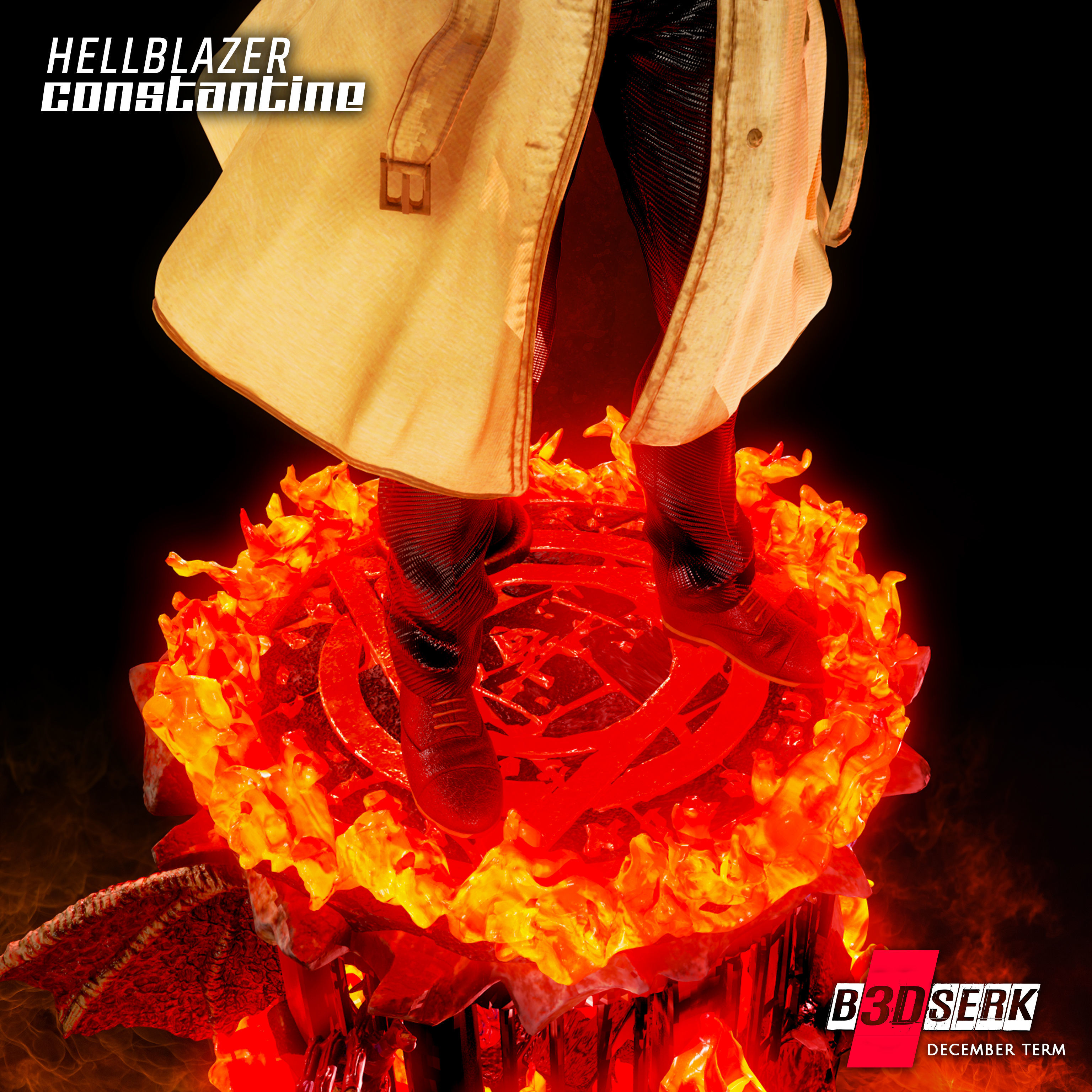 B3DSERK  HellBlazer - Constantine 3d Sculpture For 3d printing 3D print model_7