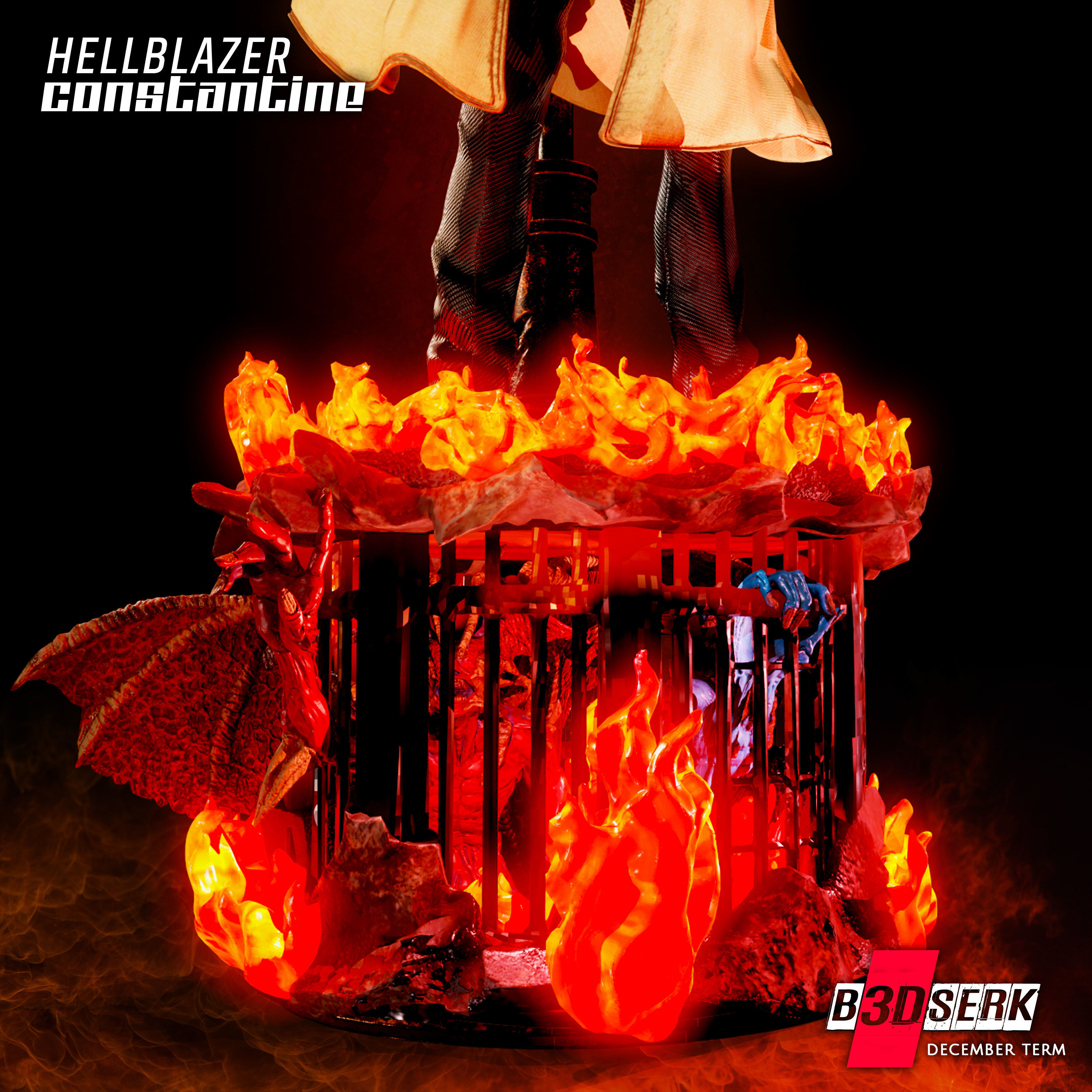 B3DSERK  HellBlazer - Constantine 3d Sculpture For 3d printing 3D print model_12
