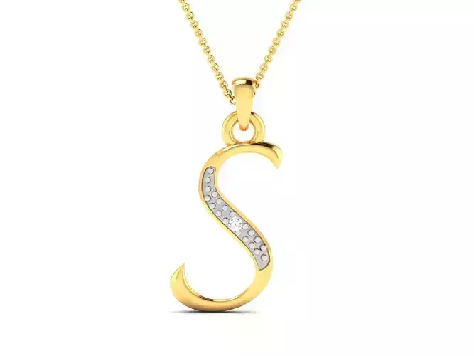 Alphabet-S pendant 3dm render detail 3D print model