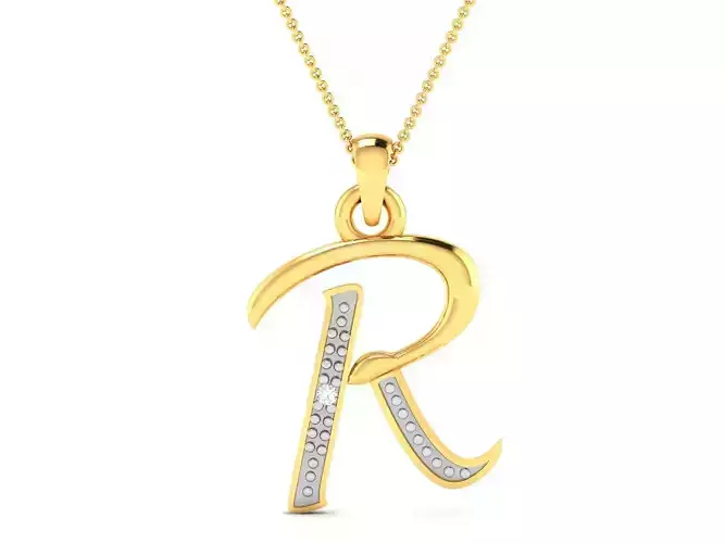 Alphabet-R pendant 3dm render detail 3D print model
