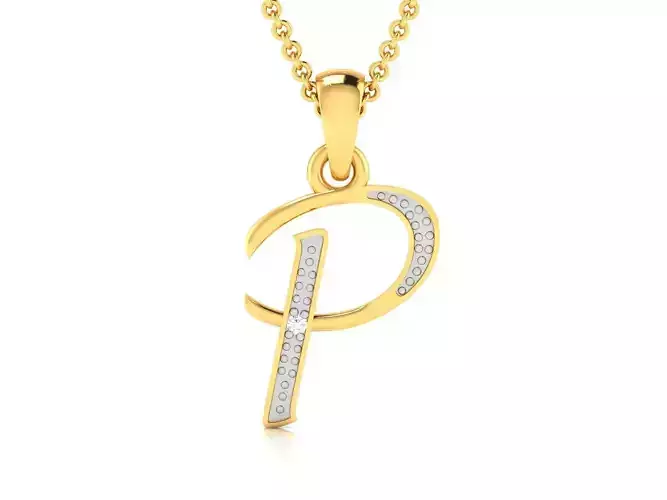 Alphabet-P pendant 3dm render detail 3D print model