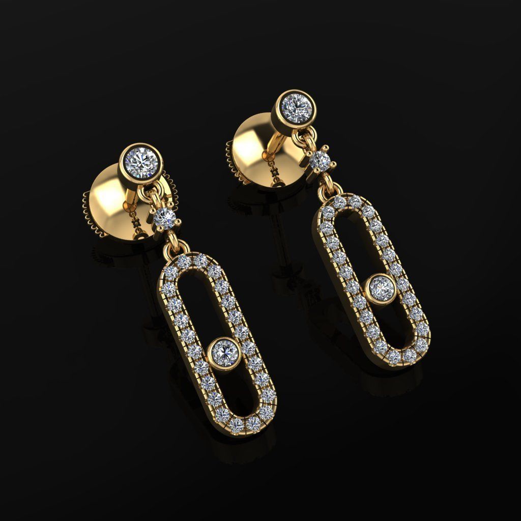 Messika Stylish Earrings 3D print model_1