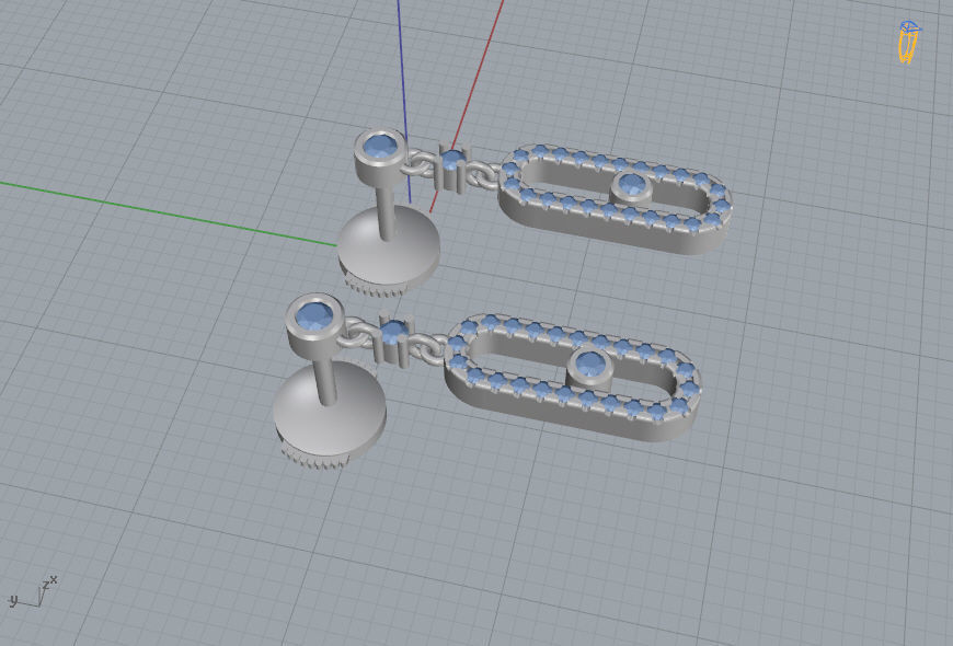 Messika Stylish Earrings 3D print model_6