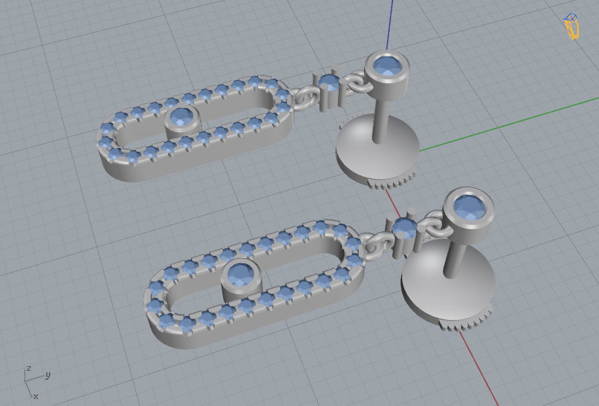 Messika Stylish Earrings 3D print model_8