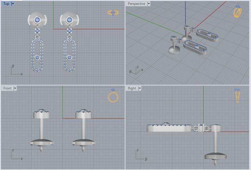 Messika Stylish Earrings 3D print model_12