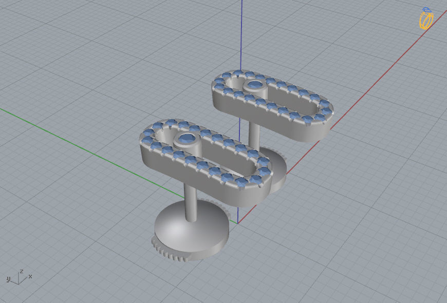 Messika Stylish Earrings 3D print model_7
