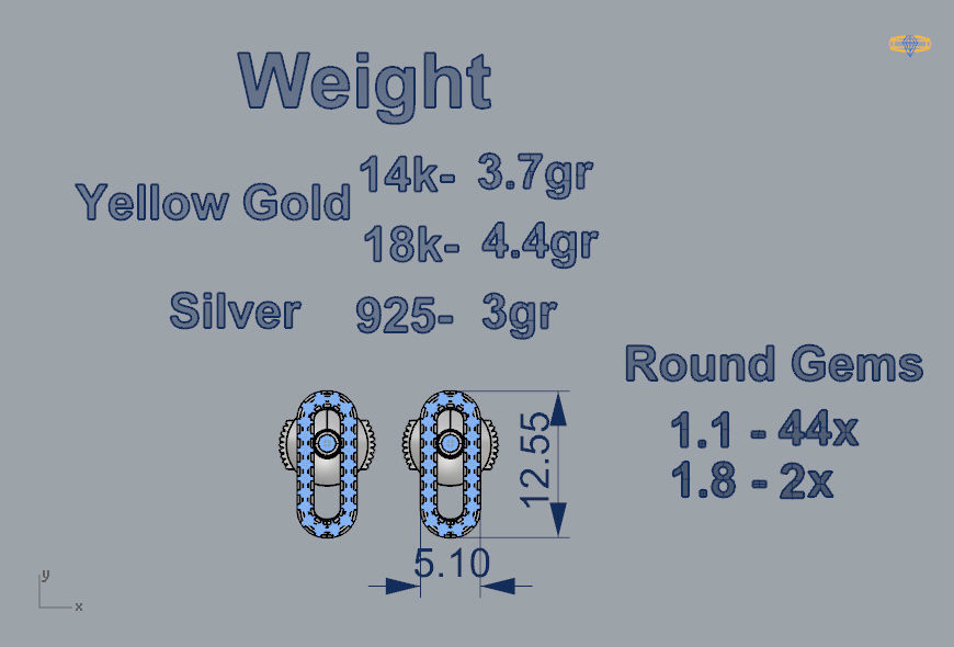 Messika Stylish Earrings 3D print model_3