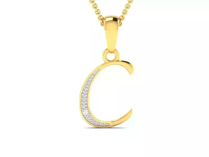 Alphabet-C pendant 3dm render detail 3D print model