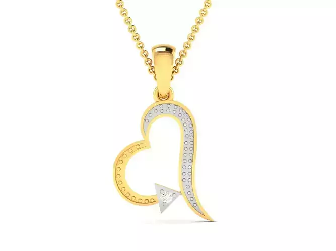 Women heart pendant 3dm render detail