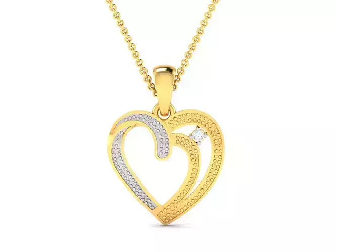 Women heart pendant 3dm render detail 3D print model