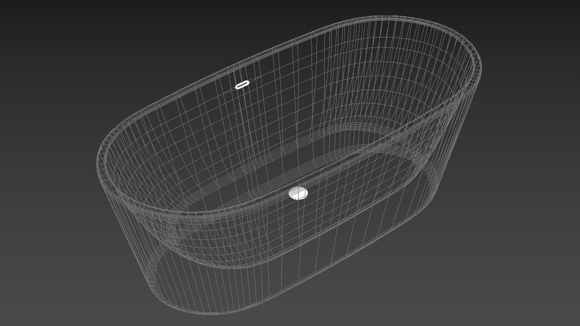 Freestanding oval bathtub with floor-mounted tap 2 3D model_11