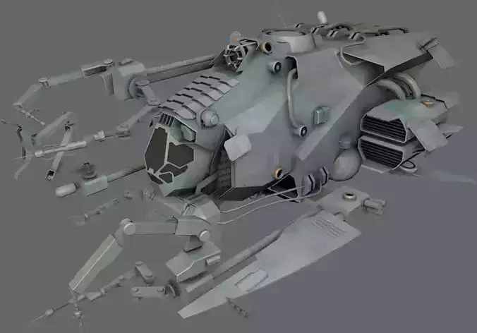 Repair Support Ship MS Low-poly 3D model