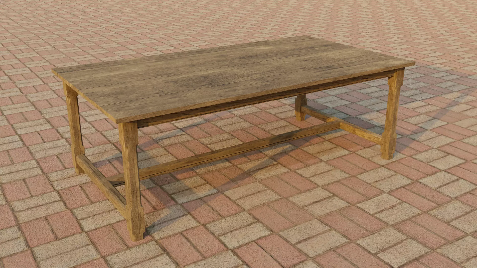 wood table Free low-poly 3D model