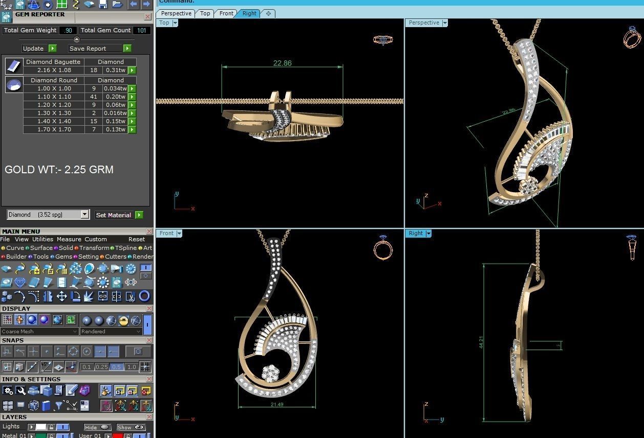 Women pendant 3dm render detail 3D print model_6