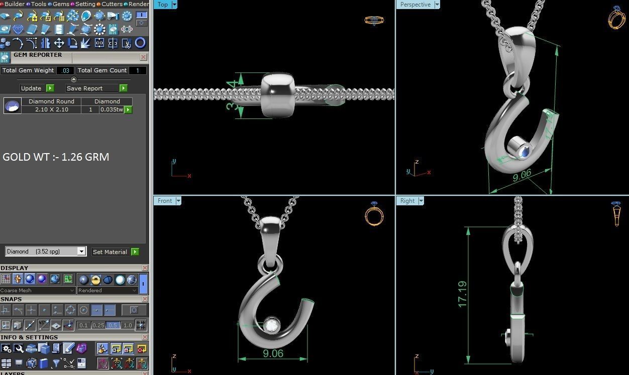 Women pendant 3dm render detail 3D print model_6